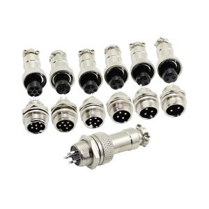 GX12 벽통과형 수컷 커넥터 2-7 코어, 너트와 개스킷이 있는 패널 장착형 벽통과형 수컷 커넥터