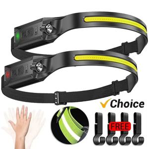 LED 헤드램프충전식 3가지 모드 조명 헤드라이트 손전등 내장 배터리 야외 캠핑 비상 램프용 러닝 라이트