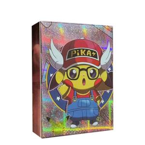 2026년 신제품 55개 포켓몬 애니메이션 홀로그램 카드 피카츄 캐릭터 코스프레 영어 반짝이 컬렉션 트레이딩 카드 장난감 어린이 선물