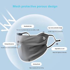 남성용 신형 자외선 차단 마스크, 재사용 가능, 통기성, UV 차단, 단색, 세탁 가능, 여름용 사이클링 마스크