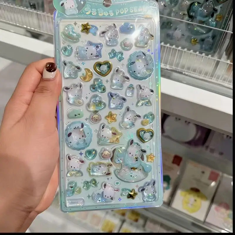 7-35개 헬로키티 크리스탈 스티커 귀여운 시나모롤 솔리드 스티커 DIY 펜던트 폰케이스 배지 헤어웨어 스티커 도매