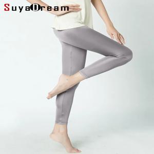 SuyaDream 여성 실크 레깅스 솔리드 슬림 발목 길이 스타킹 Anti Emptied Bottoming Pants 2022 봄 여름 하의