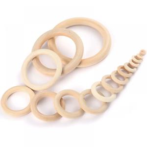 12-125mm 아기 천연 단풍 나무 나무 젖니가 남 반지 Teether 목걸이 팔찌에 대한 수제 DIY 공예 나무 Teether BPA 무료