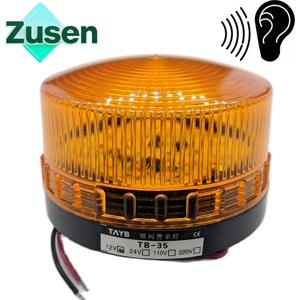Zusen TB35-Y-J 부저 12v 24v 110v 220v 노란색 보안 경보 스트로브 신호 경고등 LED 램프 작은 깜박이는 빛