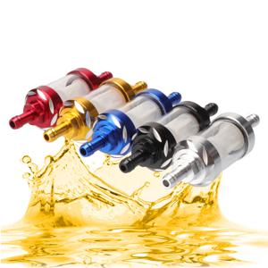 범용 CNC 알루미늄 합금 유리 가스 연료 가솔린 오일 필터, 모토크로스 더트 피트 자전거 ATV 버기 쿼드 오토바이 부품, 8mm