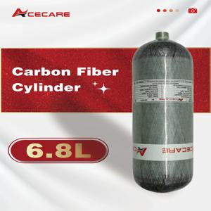 ACECARE 스쿠버 다이빙용 고압 탱크 HPA, 탄소 섬유 실린더, M18 * 1.5, 4500Psi 300Bar, 6.8L