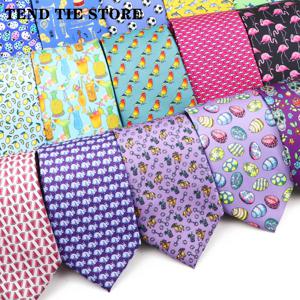 새로운 42 색상 남성 얇은 실크 넥타이 부드러운 참신 동물 과일 해골 Cravatas 캐주얼 파티 결혼식 액세서리 선물 무료 배송