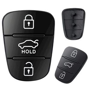 교체 3 버튼 고무 패드 키 쉘 현대 IX35 I30 용 Accent for Kia K2 K5 for Rio Flip Remote Car Key