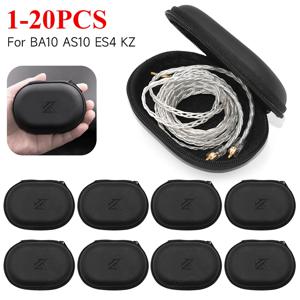 KZ 이어폰 타원형 보관 가방, 유선 헤드폰, PU 지퍼 보관 상자, 휴대용 홀드 케이스, KZ BA10 AS10 ES4 용 컨테이너, 1-20 개