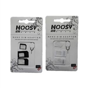 10Sets 4 in 1 Noosy Nano Sim 카드 어댑터 + 마이크로 Sim 카드 어댑터 + iPhone용 표준 SIM 카드 어댑터