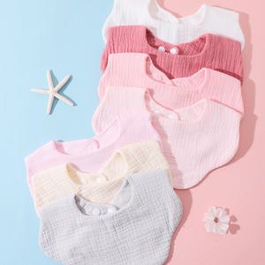 무작위 3pc 아기 Bibs 유아 Burp Cloths Stuff Feeding Drool Bandana 타액 수건 유아 프릴 솔리드 컬러 Bib 베이비 액세서리