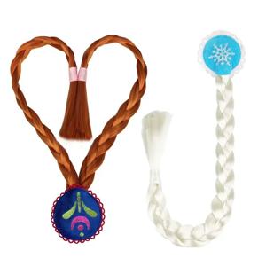 공주 엘사 브레이드 머리핀 헤어 피스 안나 코스프레 땋은 가발 엘사 드레스 유아 소녀 파티 웨딩 생일 선물 세트