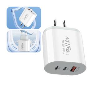 40W USB C 충전기 빠른 충전 EU 미국 플러그 PD USB-C 유형 C iPhone 14 Xiaomi Samsung Macbook 용 고속 USB QC 3.0 충전기