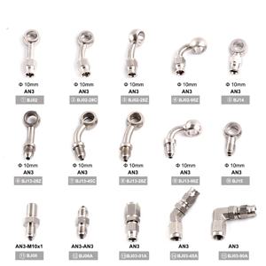 AN3 오토바이 모터 자전거 유압 브레이크 오일 호스 라인 밴조 피팅 m10x1 스테인레스 스틸 10mm 신규