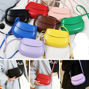 여성용 PU 가죽 크로스바디 백, 럭셔리 지갑 슬링백, 새들 숄더백, 캔디 컬러 소녀 메신저백, 패션