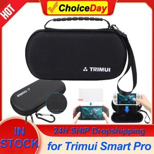 강화 유리 필름 휴대용 게임 콘솔 케이스, Trimui 스마트 프로 휴대용 게임 콘솔용 방수 하드 EVA 케이스