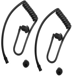 라디오 이어피스 헤드셋 무전기 이어폰 코일용 블랙 스프링 에어 어쿠스틱 튜브 코일 에어 튜브 이어플러그 교체용 2개