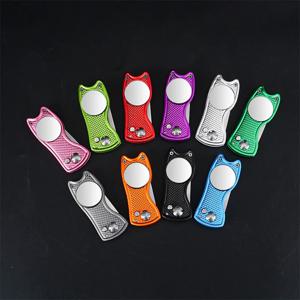 1pc 접이식 골프 디벗 수리 도구 골프 공 도구 피치 그루브 클리너 골프 액세서리 녹색 포크 훈련 보조 장치