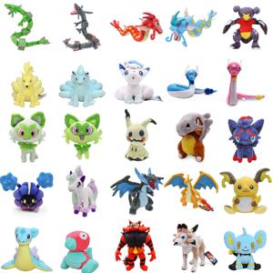 새로운 포켓몬 플러시 장난감 Alolan Vulpix Ninetales Sprigatito Mimiku Cubone Porygon Garchomp Lapras Porygon 인형 Peluche 인형