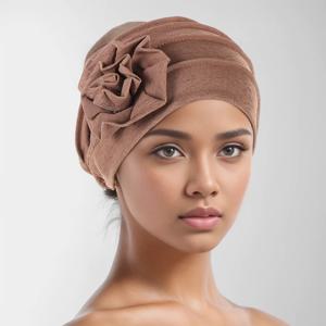 트렌디 한 Crinkle 여성 Hijab 솔리드 ​​컬러 이슬람 숙녀 Turban 보닛 꽃 장식 라마단 헤드 랩 헤드 스카프 인도 모자