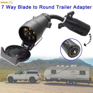 라운드 7 웨이 7 웨이 블레이드 트레일러 어댑터 Towbar 견인 소켓 플러그 어댑터 커넥터 차량 RV 트레일러 교체 자동차 부품