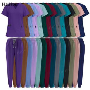 스크럽 유니폼 세트 간호사 그레이 스크럽 유니폼 탑 남성용 병원 의료 스크럽 남여 클리닉 간호 외과 유니폼 여성