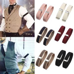 뜨거운 2Pcs 망 슬리브 가터 홀더 탄성 완장 셔츠 슬리브 홀더 여성 남성 패션 조절 미끄럼 방지 팔 커프스 밴드