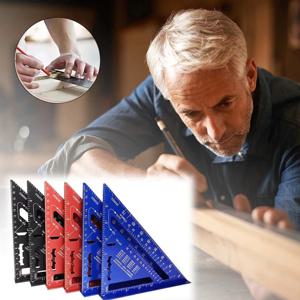 새로운 7인치 삼각자 측정 도구 알루미늄 합금 목공 도구 인치 미터 각도자 스피드 스퀘어 목공 도구