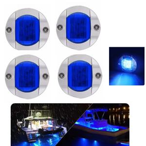 3 인치 6 Led 라운드 크롬 해양 LED Transom 마운트 스턴 앵커 네비게이션 라이트 방수 보트 해양 조명 6-2835-SMD 12V