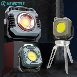 COB 작업 조명 충전식 LED 휴대용 손전등 캠핑 토치 마그네틱 1500LM 디밍 홍수 빛 자동차 수리 비상 Lante