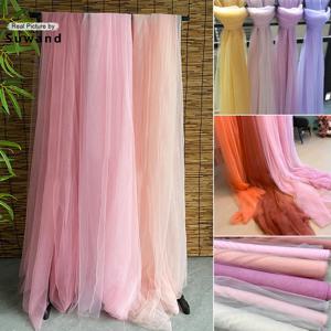 핑크 블러시 소프트 얇은 명주 그물 직물 장식 커튼 의류, 바느질 메쉬 거즈 레이아웃 의자 뒷면 원사 암호화 DIY 소재