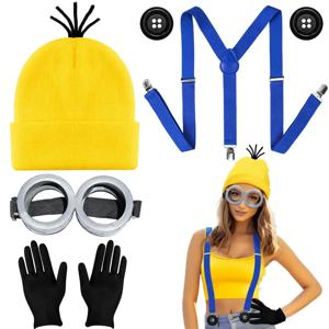 참신 비니 Disfraz 미니언 의상 성인용 의상 미니언 kostum kostuum 고글 및 모자 복장 코스프레 액세서리