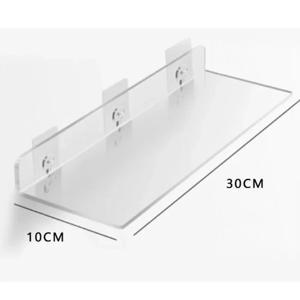 투명 아크릴 벽 선반 교수형 패널 천공 된 욕실 화장실 주방 스토리지 랙 아크릴 두꺼운 강한 스티커