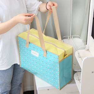 컬러 방수 코팅 부직포 토트 백 크리 에이 티브 인쇄 선물 포장 쇼핑백 대용량 저장 가방