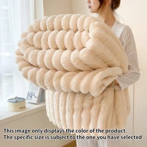 가벼운 럭셔리 다기능 솔리드 컬러 토끼 벨벳 담요 겨울 두꺼운 따뜻한 플란넬 침실 거실 담요에 사용