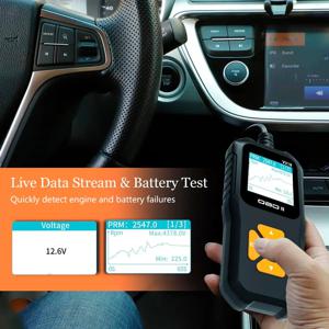 자동 진단 도구 스캐너 자동차 배터리 테스터 obd2 자동차 오류 감지 지원 다중 언어