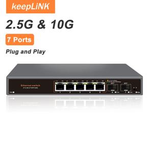 Bullscom 7포트 멀티 기가비트 스위치 |   5 x 2.5Gb 이더넷 + 2 x 10Gb SFP+ |   관리되지 않음 |   플러그 앤 플레이 |   고속 연결성