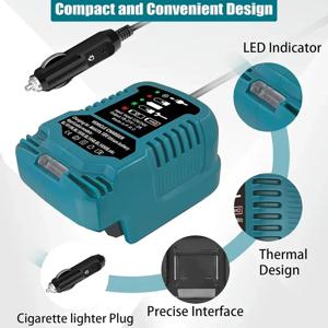 DC 12V/24V 리튬 이온 배터리 Makita 18V LXT 배터리 BL1860 BL1830 용 LED가있는 미니 소형 차량용 충전기 담배 라이터 플러그