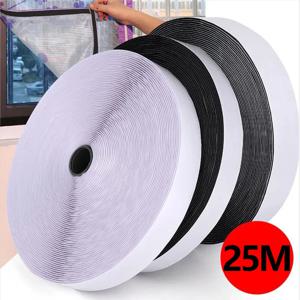 강력한 접착식 패스너 테이프, 후크 앤 루프, 블랙 화이트 나일론 스티커 테이프, 20mm, 25mm, 30mm, 50mm, 25 계량기