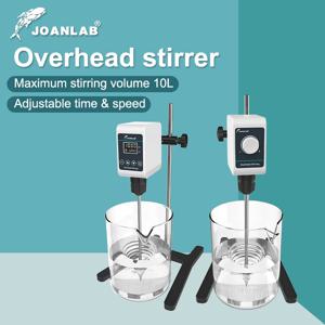 JOANLAB 오버헤드 교반기 디지털 디스플레이 전기 믹서 교반기 실험실 조절 높이 5/10L 1200rpm 110/220V