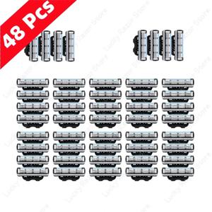 새로운 스테인리스 스틸 블레이드 날카로운 3중 안전 면도기 마하 3 수동 면도날 교체용 리필 블레이드