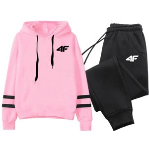 뜨거운 판매 여성 운동복 후드 스트라이프 캐주얼 싱글 피스 스웨터 및 데일리 스웨트 팬츠 컴포트 야외 조깅 스포츠