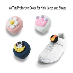 아이 신발 끈 및 스트랩을위한 AirTag 홀더 케이스 유아용 신발 신발 끈을위한 방수 실리콘 GPS 트래커 액세서리