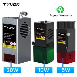 CNC 조각기용 Tyvok 5W 레이저 모듈, 20W 고출력 레이저 모듈, DIY 공구, 450nm TTL/PWM 블루 라이트 10W 레이저 헤드