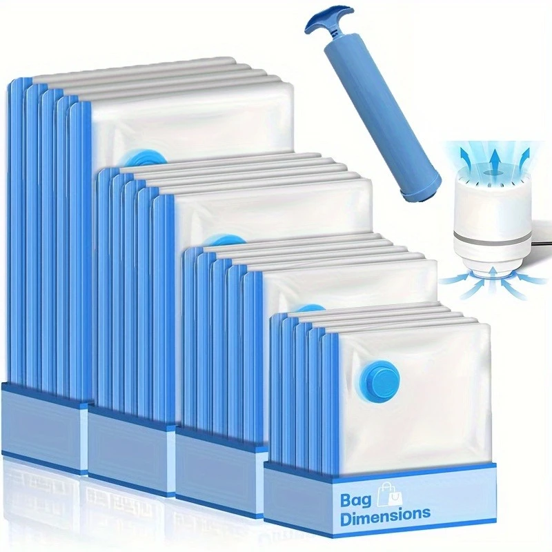 7가지 크기 재사용 가능한 진공 백과 전기 펌프, 진공 압축 밀봉 백, 미니 진공 밀봉기, 옷 정리용