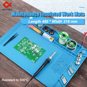 용접 스테이션 용 실리콘 납땜 패드 데스크 플랫폼 매트 철 전화 PC 수리 자기 단열 무연 S-160