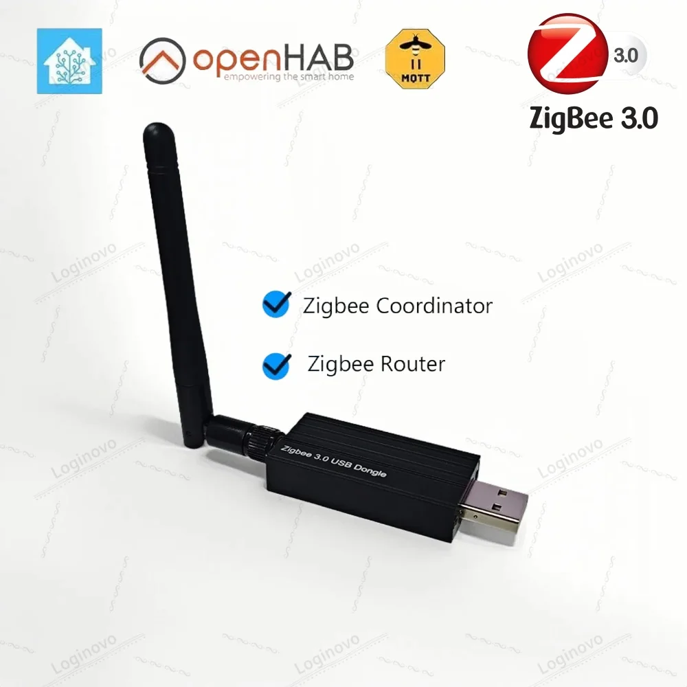 Zigbee 3.0 USB 동글 범용 무선 Zigbee 게이트웨이 허브 안테나 지원 홈 어시스턴트 Zigbee 2MQTT, OpenHAB