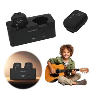 M-VAVE WP-12 2.4GHz 무선 IEM 시스템/1 송신기 2 수신기/3ms 지연/24시간 재생/라이브 사운드 모니터링 뮤지션용