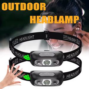강한 빛 전조등 휴대용 LED 센서 전조등 USB 충전식 헤드 손전등 야외 캠핑 낚시 비상 랜턴