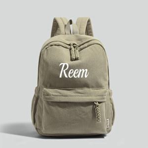 2025년형 맞춤형 백팩, 부드러운 스쿨백 어깨끈, 대용량, 독특한 이름 자수, 코듀로이 특별 디자인